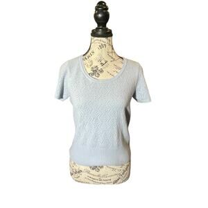 Casual Corners Annex Petite Small Baby Blue Knit Top